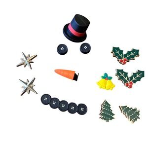 Jibbitz Inc Make a Snowman Kit Jingle Bell  Holly Tree Star Christmas Croc Charm